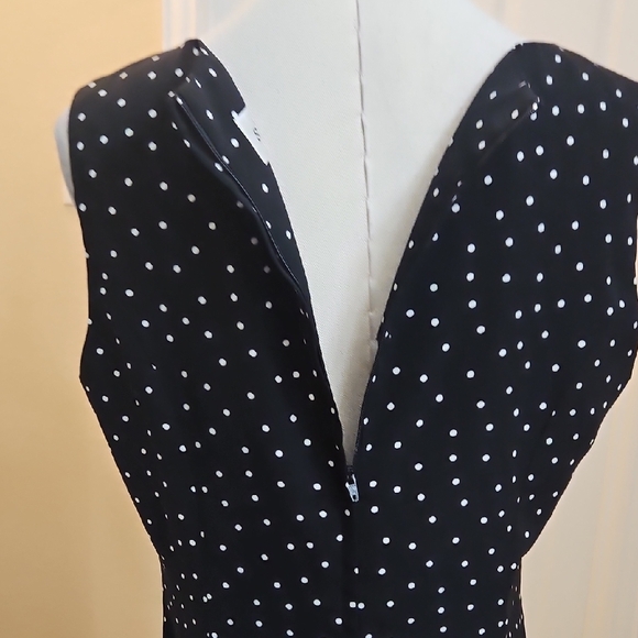 Studio I Sleeveless Black Maxi Dress with White Dots Size 10 - Picture 7 of 8